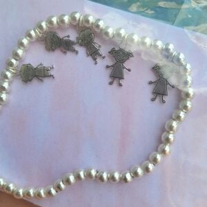 Silver Beaded Bracelet with Charms